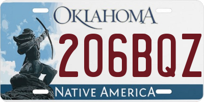 OK license plate 206BQZ