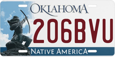 OK license plate 206BVU