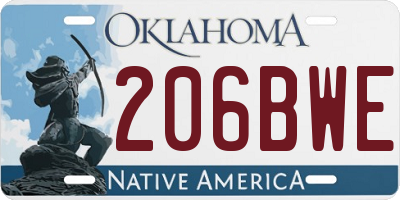 OK license plate 206BWE