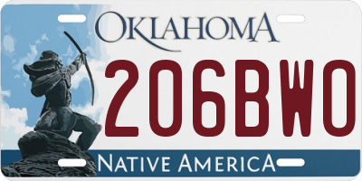 OK license plate 206BWO