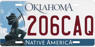 OK license plate 206CAQ