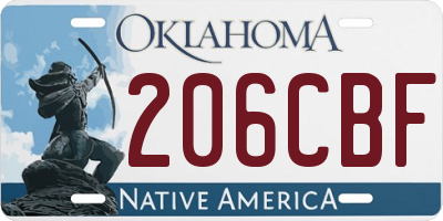 OK license plate 206CBF