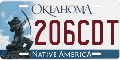 OK license plate 206CDT