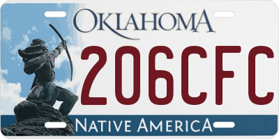 OK license plate 206CFC