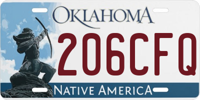 OK license plate 206CFQ