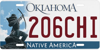 OK license plate 206CHI