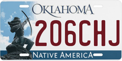 OK license plate 206CHJ
