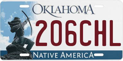 OK license plate 206CHL