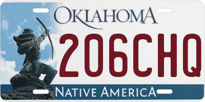 OK license plate 206CHQ