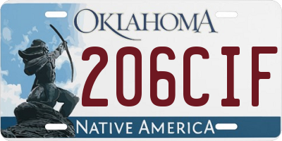 OK license plate 206CIF