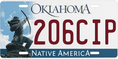 OK license plate 206CIP