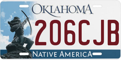 OK license plate 206CJB