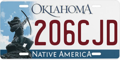 OK license plate 206CJD