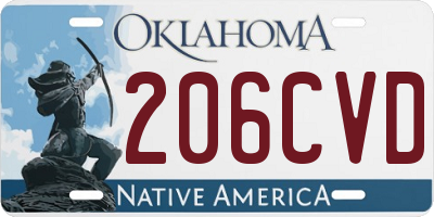 OK license plate 206CVD