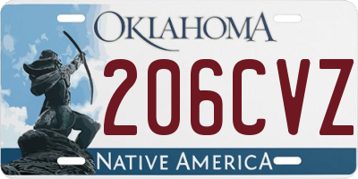 OK license plate 206CVZ