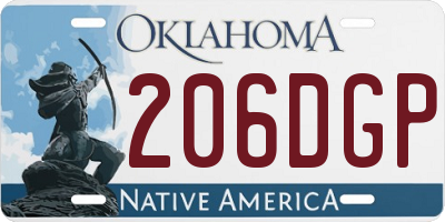 OK license plate 206DGP