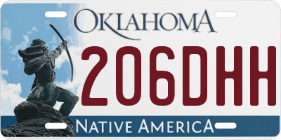 OK license plate 206DHH