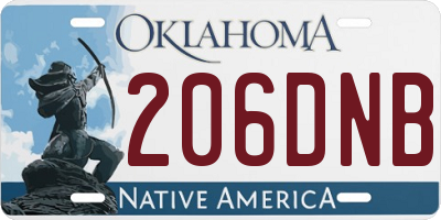 OK license plate 206DNB