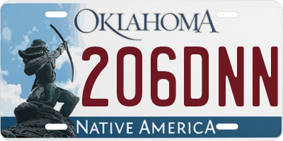 OK license plate 206DNN