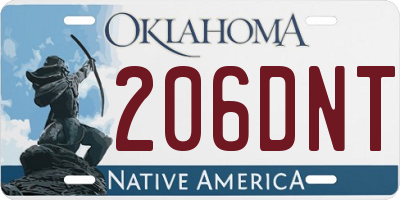 OK license plate 206DNT