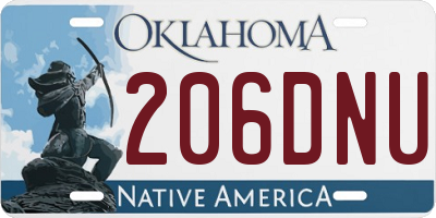OK license plate 206DNU