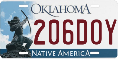 OK license plate 206DOY