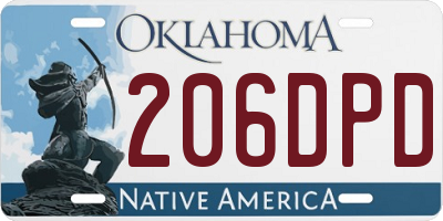 OK license plate 206DPD