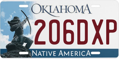 OK license plate 206DXP