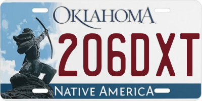 OK license plate 206DXT