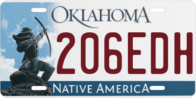 OK license plate 206EDH