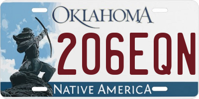 OK license plate 206EQN