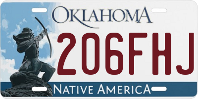 OK license plate 206FHJ
