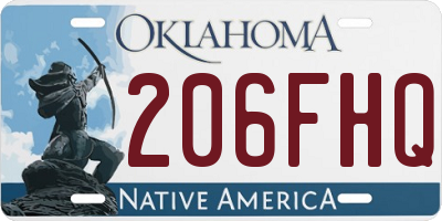 OK license plate 206FHQ