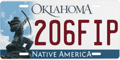 OK license plate 206FIP