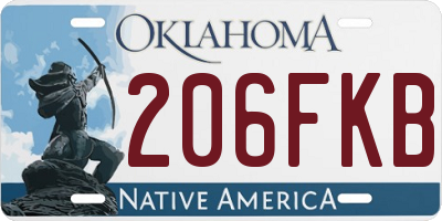 OK license plate 206FKB