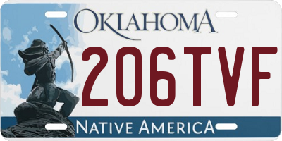OK license plate 206TVF