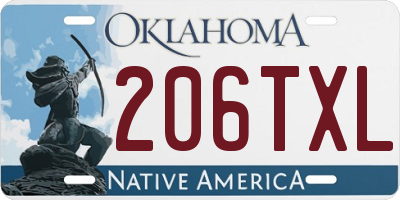 OK license plate 206TXL
