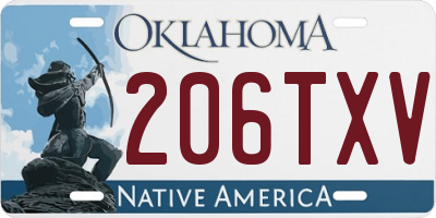 OK license plate 206TXV