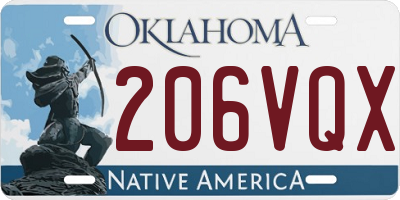 OK license plate 206VQX