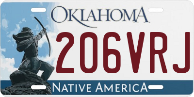 OK license plate 206VRJ