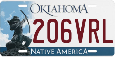 OK license plate 206VRL