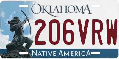 OK license plate 206VRW