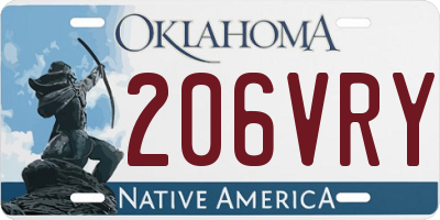 OK license plate 206VRY