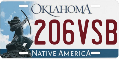 OK license plate 206VSB
