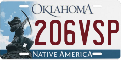 OK license plate 206VSP