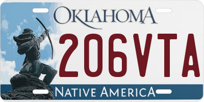 OK license plate 206VTA