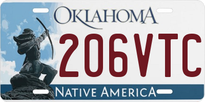 OK license plate 206VTC