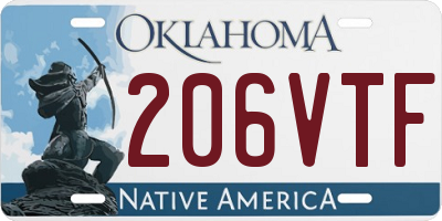 OK license plate 206VTF