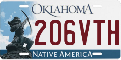 OK license plate 206VTH