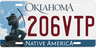 OK license plate 206VTP